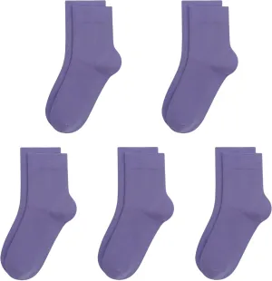 SERISIMPLE Kids Viscose Bamboo School Socks Soft flate Seam Color Anti Odor Thin Breathable Stretch Cuffs Girls Boy 5 Pairs