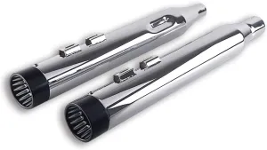 SHARKROAD Super Loud Version Chrome 4” Slip On Mufflers Exhaust Pipe for Harley 2017-UP Touring Road King, Steet Glide Baggers