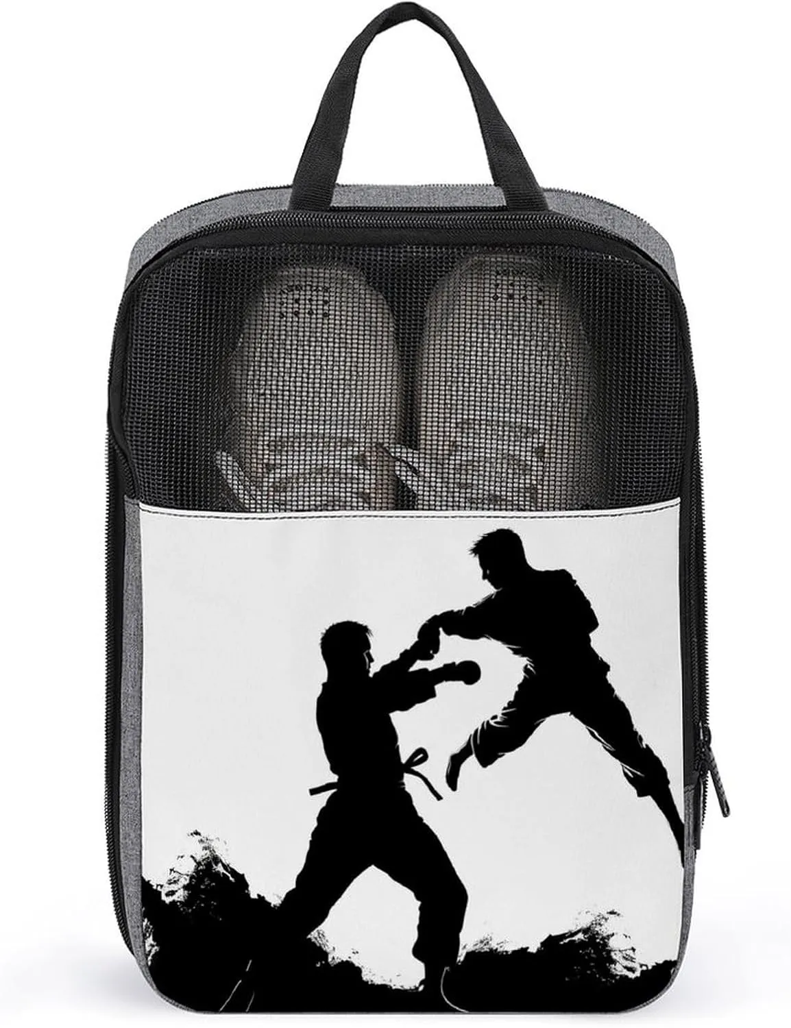 Shoe Bags for Men Women Kickboxing Shoe Pouch with Zipper Breathable Golf Shoe Bag for Travel Outside Shoe Storage Organizer for Sport Business Trip Gym
