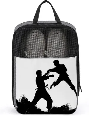 Shoe Bags for Men Women Kickboxing Shoe Pouch with Zipper Breathable Golf Shoe Bag for Travel Outside Shoe Storage Organizer for Sport Business Trip Gym