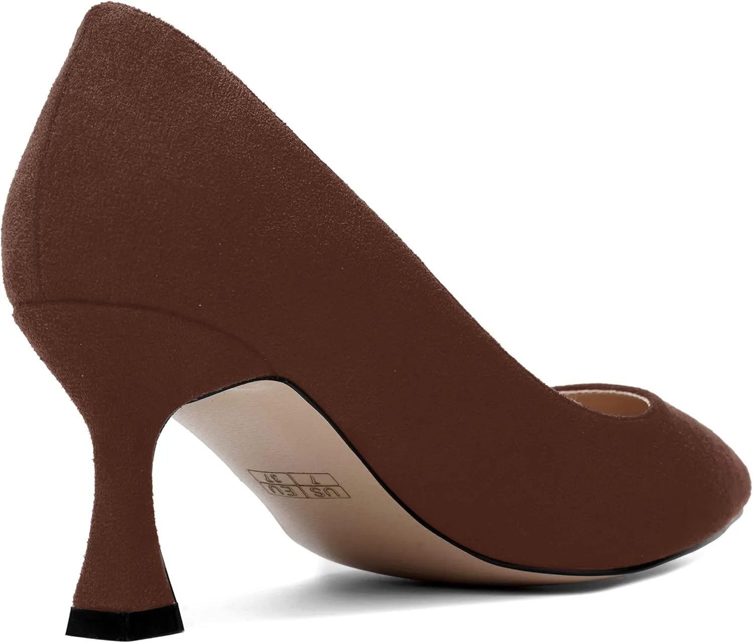 SHOWFOREST Womens Dress Pointed Toe Slip On Suede Wedding Stiletto Mid Heel Pumps Shoes 2.5 Inch