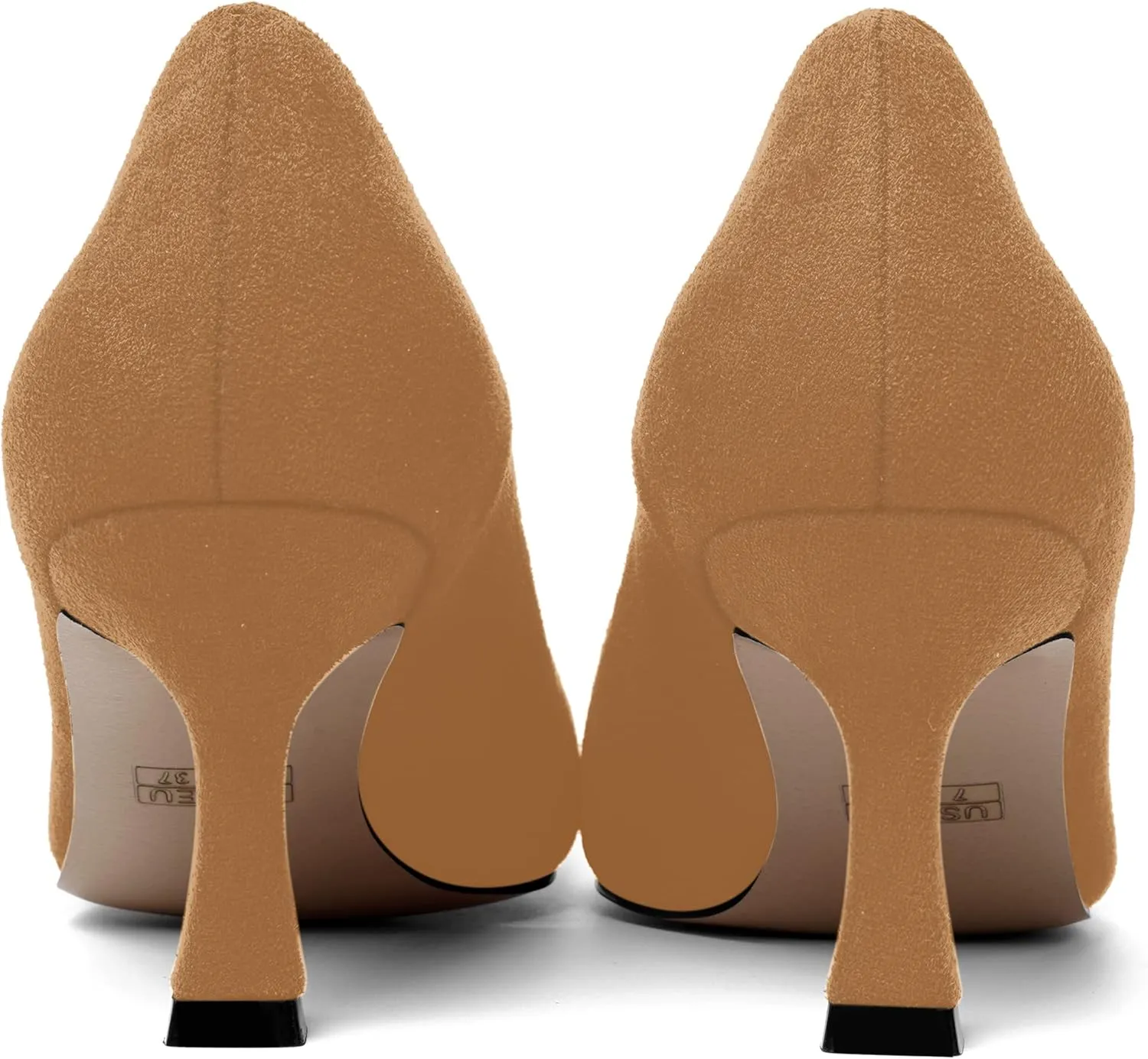SHOWFOREST Womens Dress Pointed Toe Slip On Suede Wedding Stiletto Mid Heel Pumps Shoes 2.5 Inch