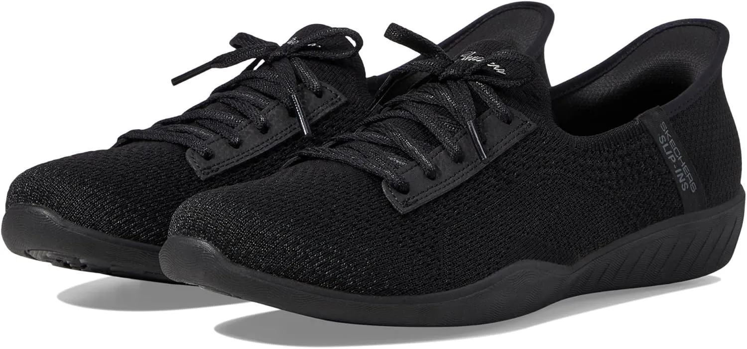 Skechers Modern Comfort Women's Women's Newbury ST-Our Time Hands Free Slip-Ins Sneaker, Black, 7.5