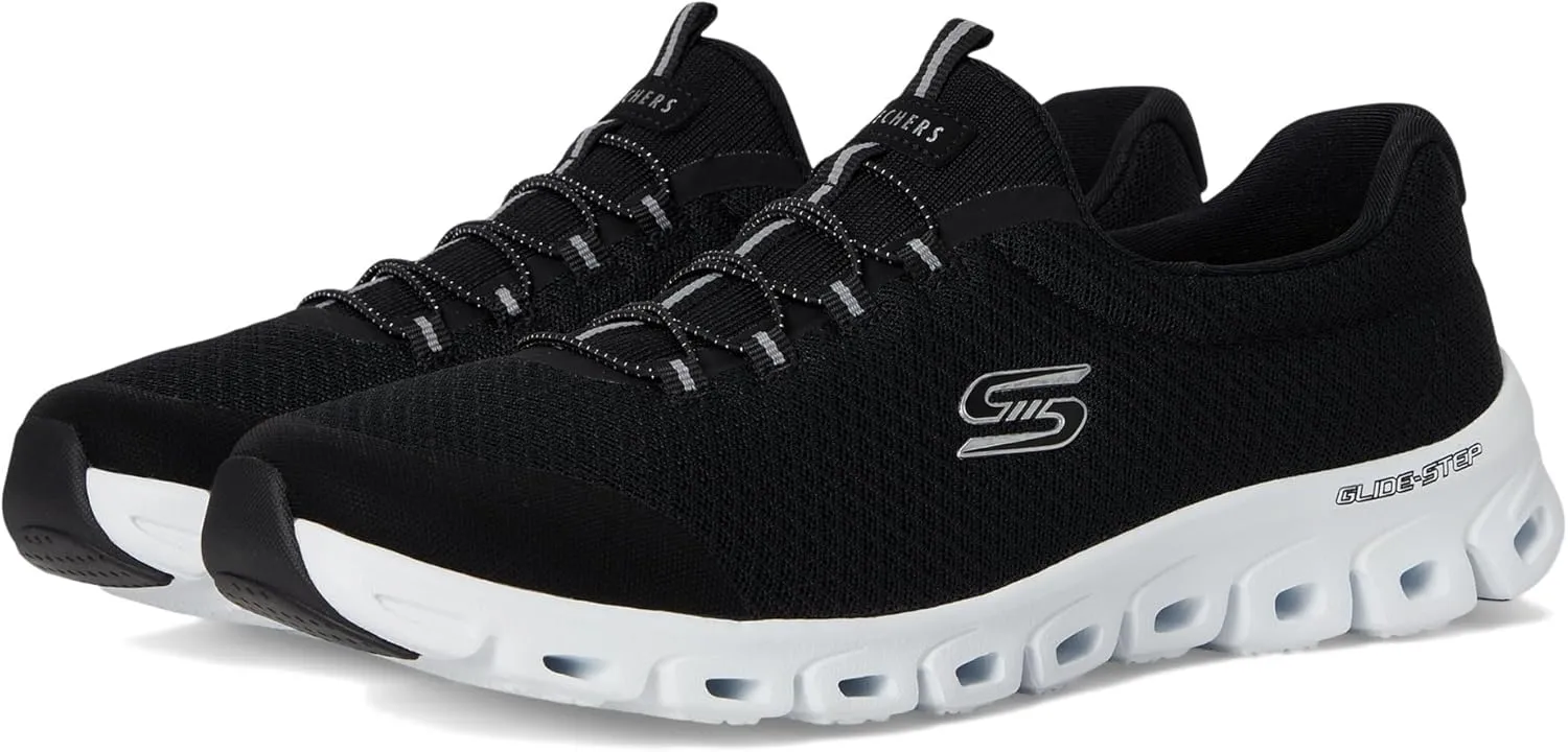 Skechers Sport Women's Glide-Step-Resilience Sneaker, BKW, 9