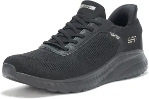Skechers Women's Hands Free Slip-INS BOBS Squad Chaos-Current Muse Sneaker, Black/Black, 5.5 Wide