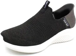 Skechers Women's Hands Free Slip Ins Ultra Flex 3.0 Smooth Step Sneaker, Black, 10