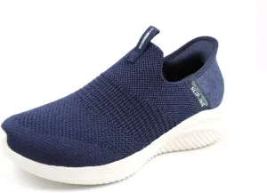 Skechers Women's Hands Free Slip Ins Ultra Flex 3.0 Smooth Step Sneaker, Navy, 5.5