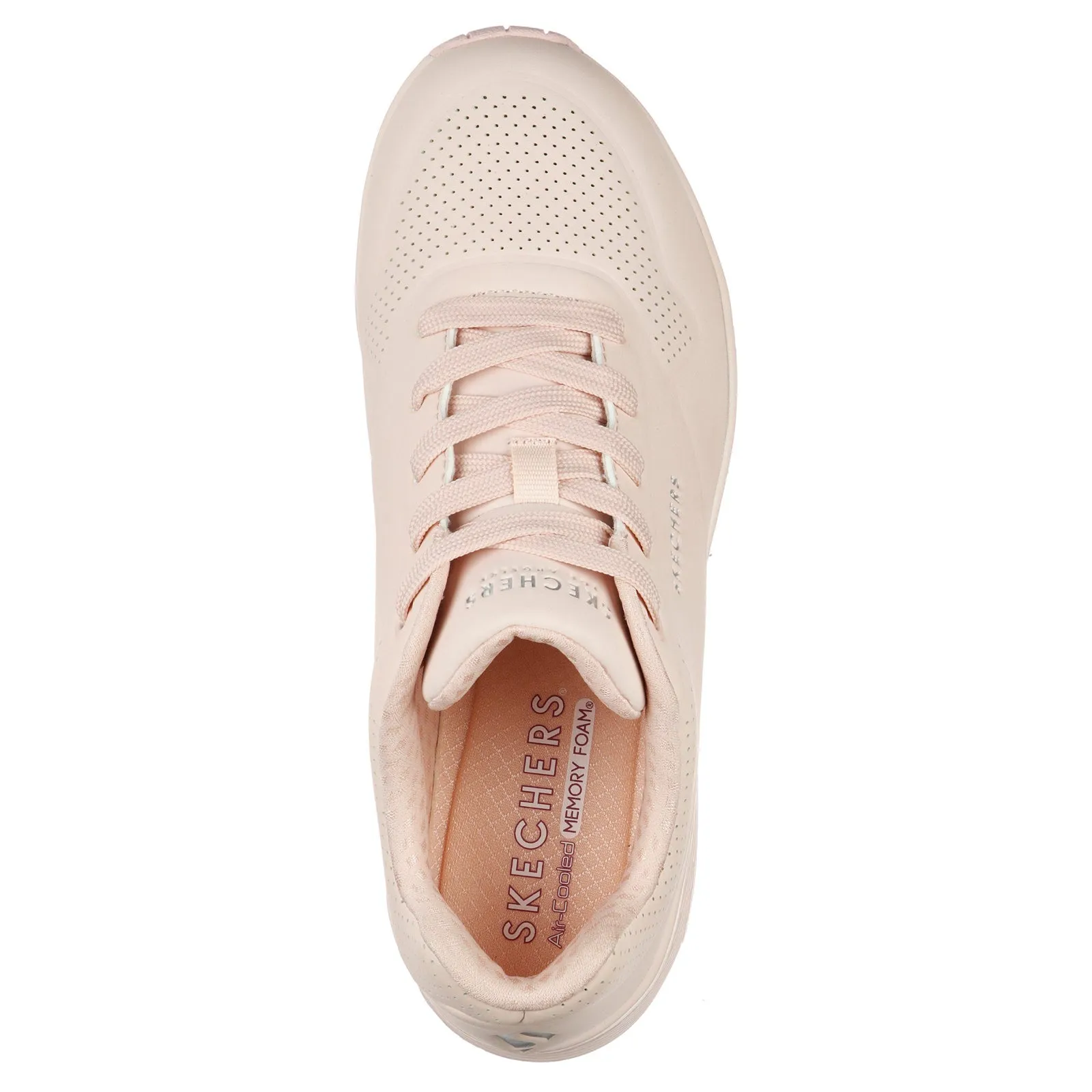 Skechers Womens Uno Frosty Kicks Light Pink Memory Foam Trainers