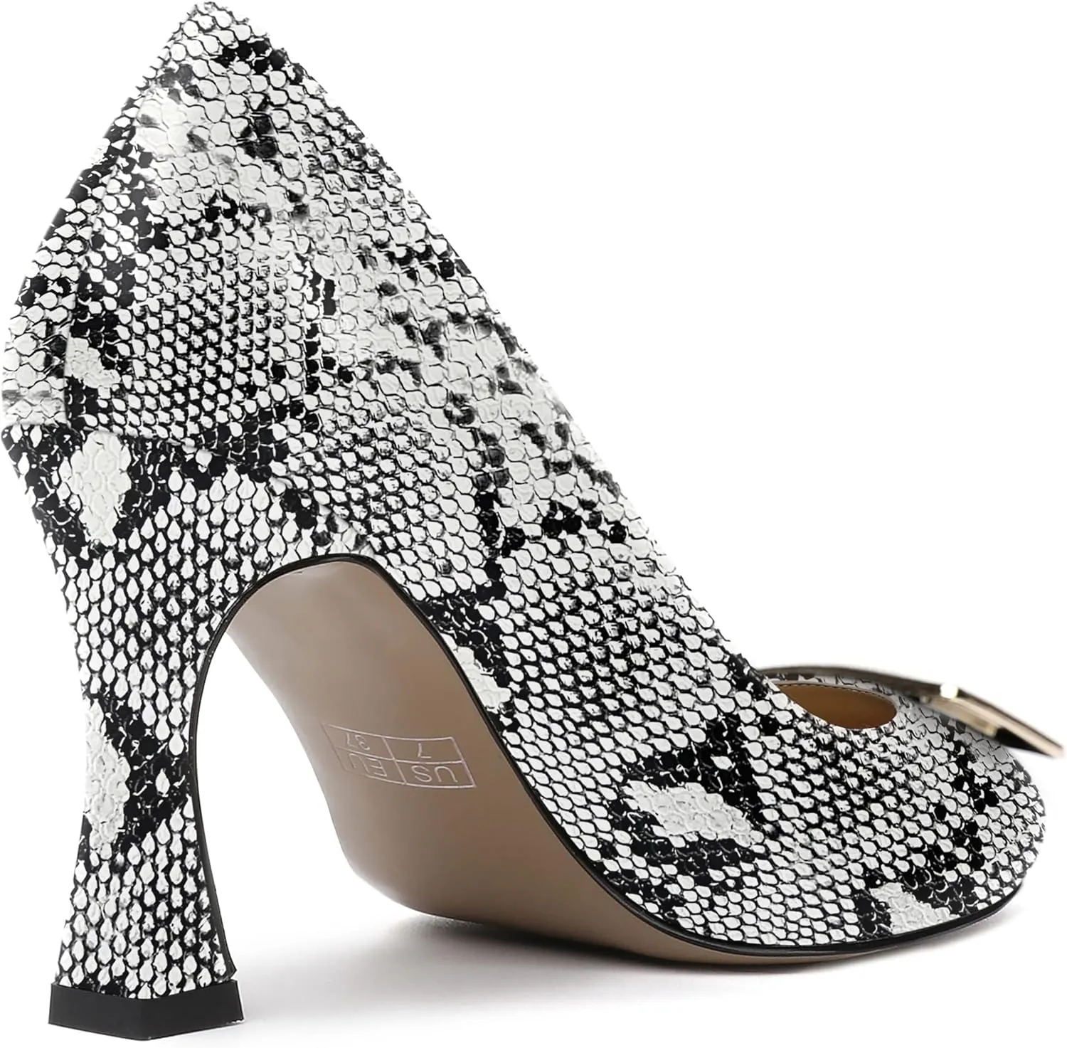 SKYSTERRY Womens Dress Round Toe Patent Slip On Wedding Spool High Heel Pumps Shoes 3.3 Inch