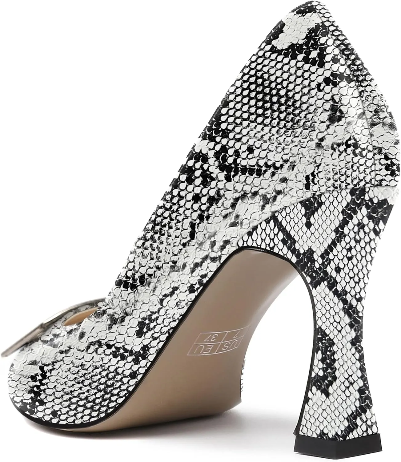 SKYSTERRY Womens Dress Round Toe Patent Slip On Wedding Spool High Heel Pumps Shoes 3.3 Inch