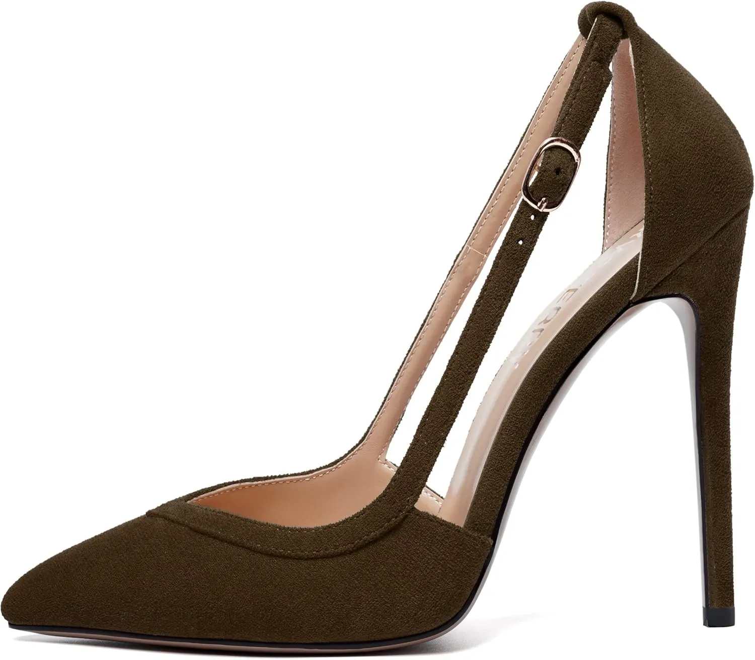 SKYSTERRY Womens Sexy Wedding Suede Pointed Toe Slip On Stiletto High Heel Pumps Shoes 4.7 Inch