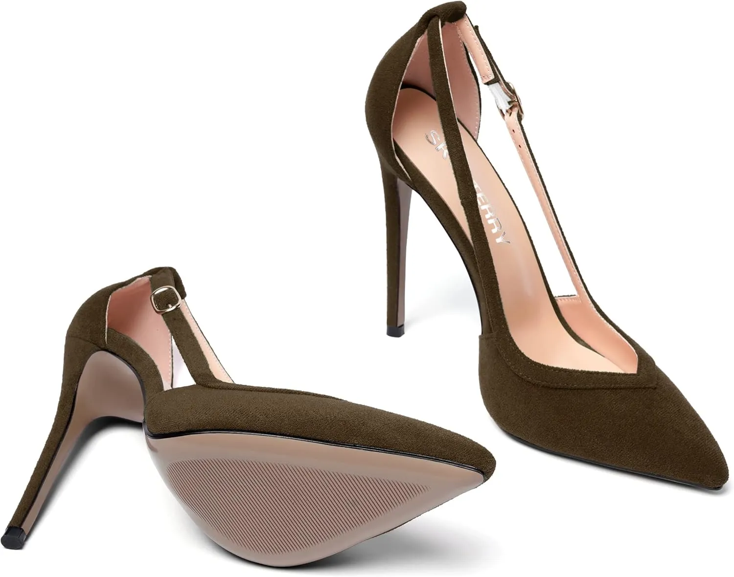 SKYSTERRY Womens Sexy Wedding Suede Pointed Toe Slip On Stiletto High Heel Pumps Shoes 4.7 Inch