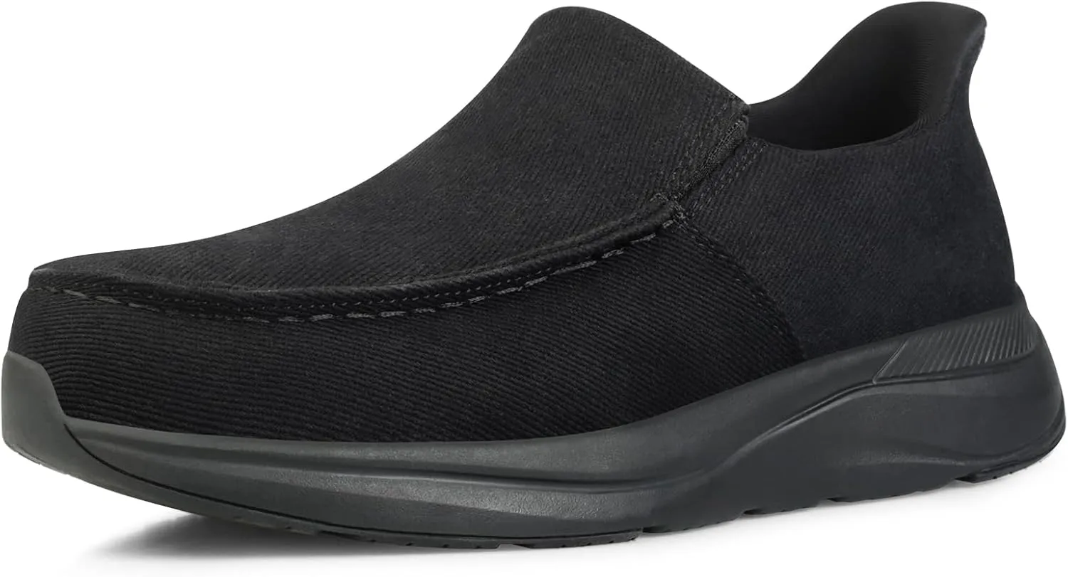 Slip On Steel Toe Shoes for Men Comfortable Hands Free Lightweight Work Shoes Safety Toe Industrial Construction Shoes