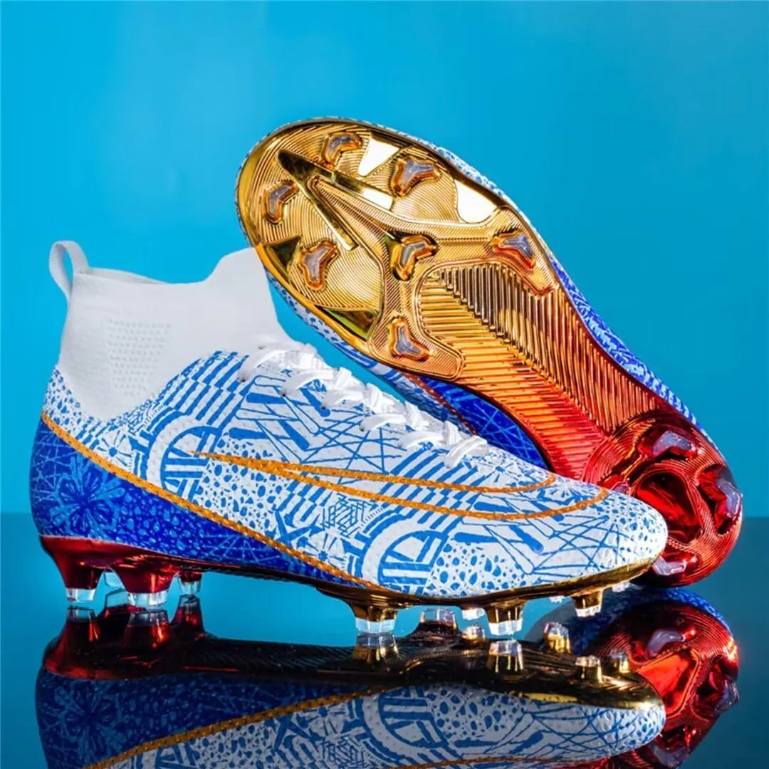 Soccer Cleats for Mens Womens Youth FG Football Boots Outdoor Comfortable Breathable Training Sneaker Shoes High Top