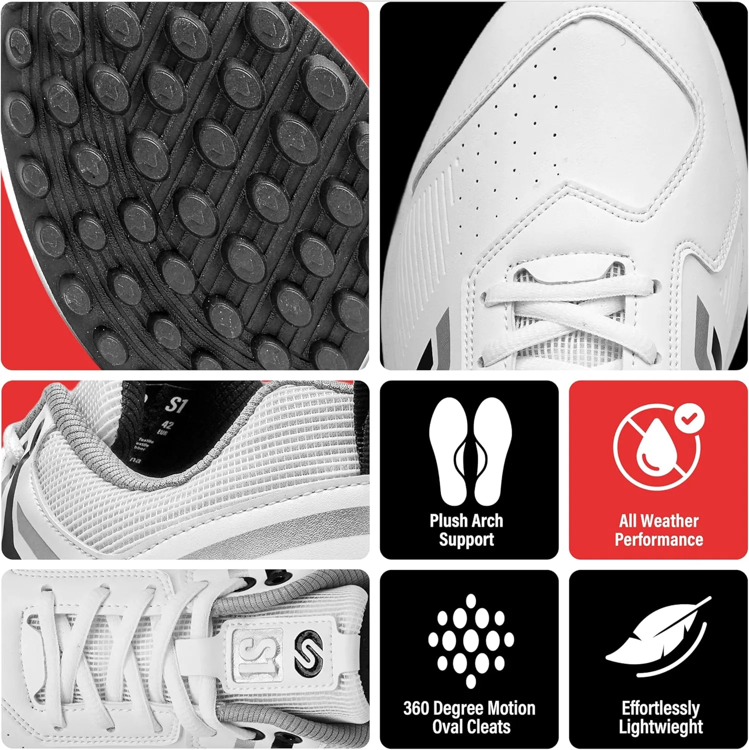 SOLM8 S1 Rubber Spikes - Lightweight Cricket Shoes for Men and Women - Durable Grip, Superior Protection (2024 Edition)