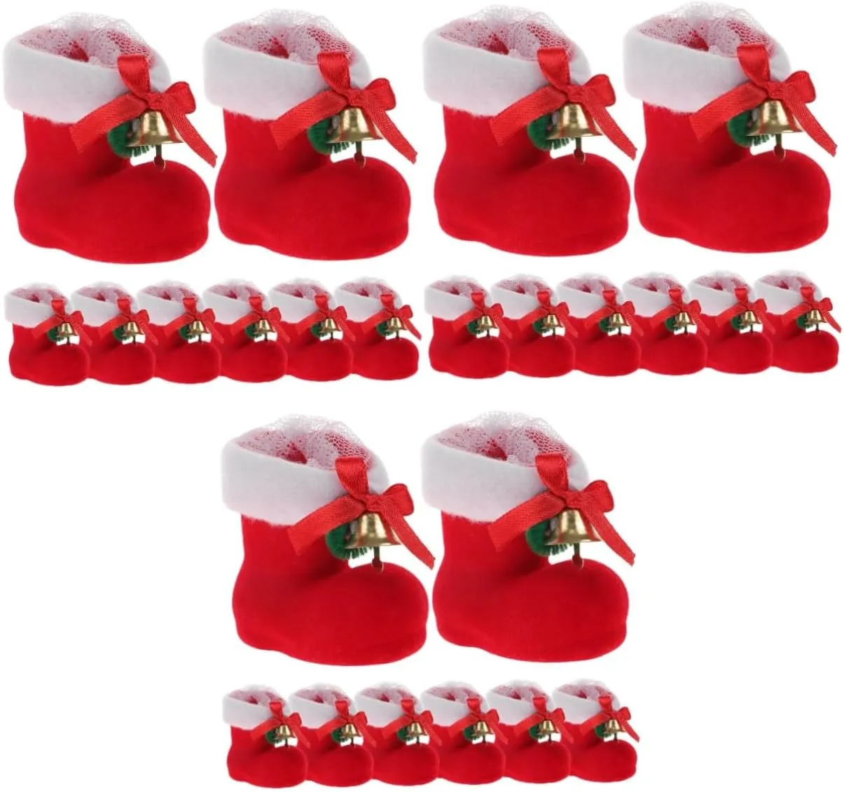 SOLUSTRE 3sets Christmas Stockings Bulk Decorative Hanging Boots Candy Shoes Pendant Boys and Girls' Christmas Supplies 8pcs*3