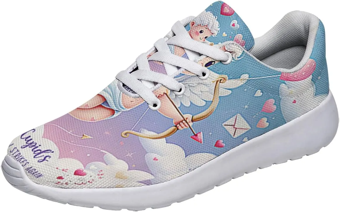 Sonzj-II Happy Valentine's Day Shoes for Women Anti-Slip Lace Up Athletic Walking Running Sneakers