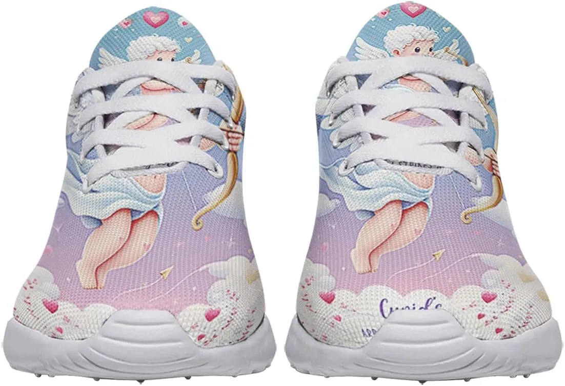 Sonzj-II Happy Valentine's Day Shoes for Women Anti-Slip Lace Up Athletic Walking Running Sneakers