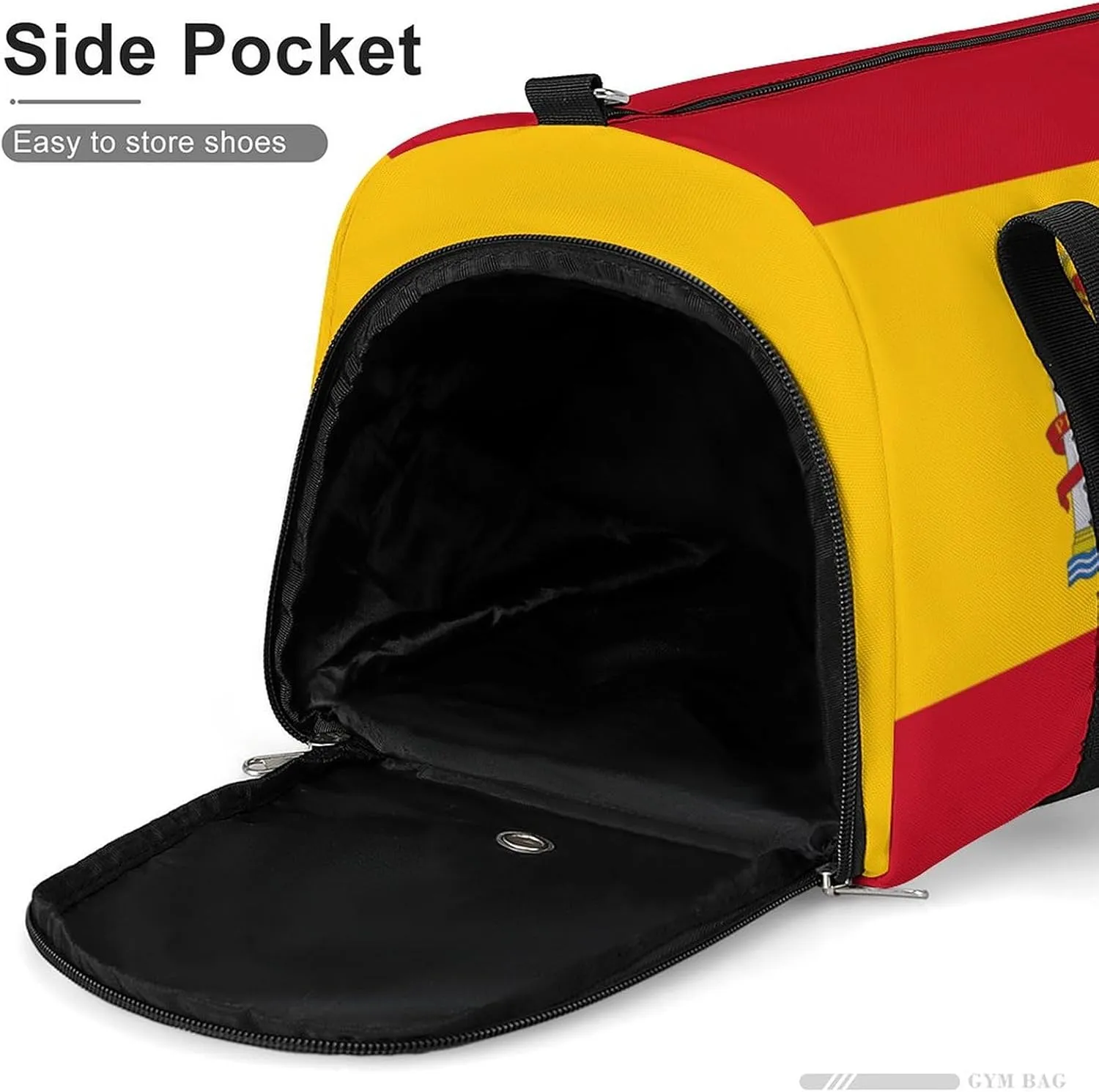Spain Flag Gym Duffel Bag for Men Women Shoe Compartment Waterproof Lightweight Weekender