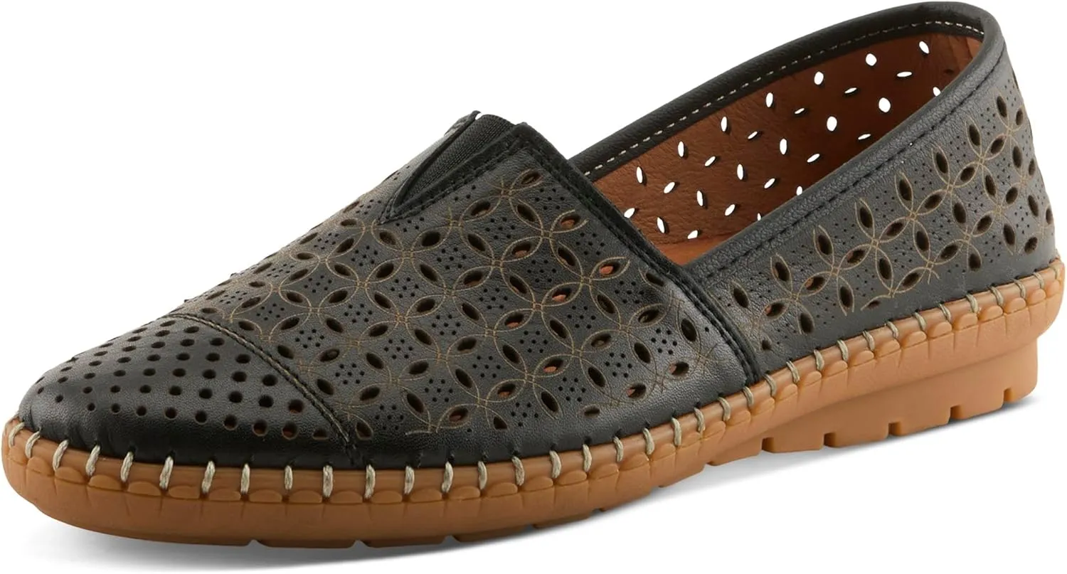 Spring Step Oralis Leather Loafers for Women - Comfortable Slip-On Shoes with Rubber Outsole - Ladies Casual Loafers with Low Heel