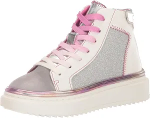 Steve Madden Girls Shoes Girls Glossy Sneaker, White Multi, 12 Little Kid