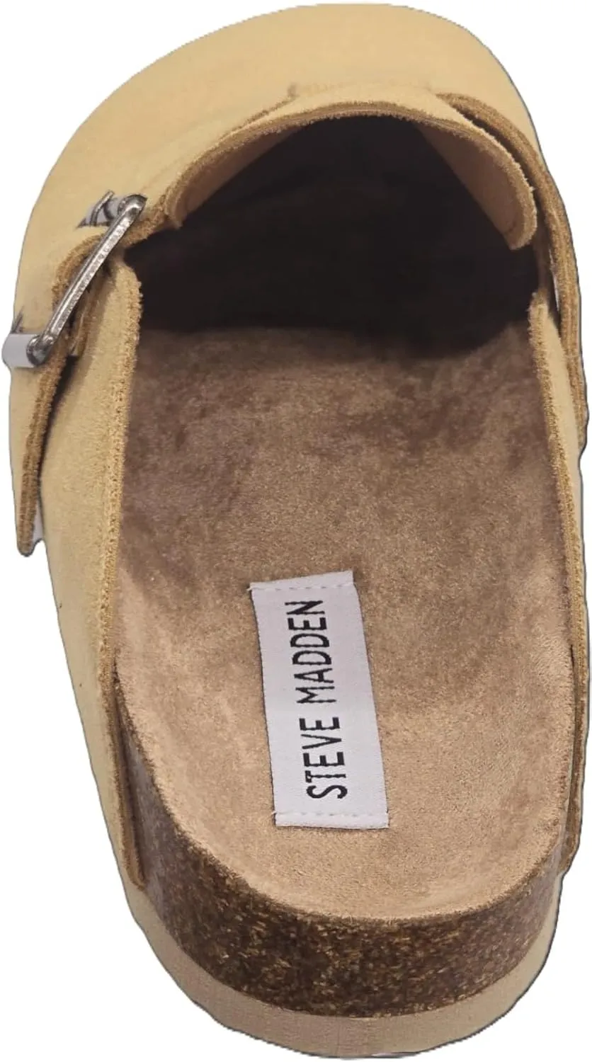 Steve Madden Paulina Tan Suede Fashion Slip On Rounded Toe Casual Slippers