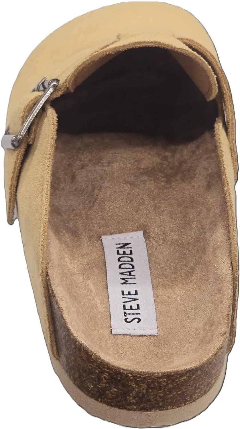 Steve Madden Paulina Tan Suede Fashion Slip On Rounded Toe Casual Slippers
