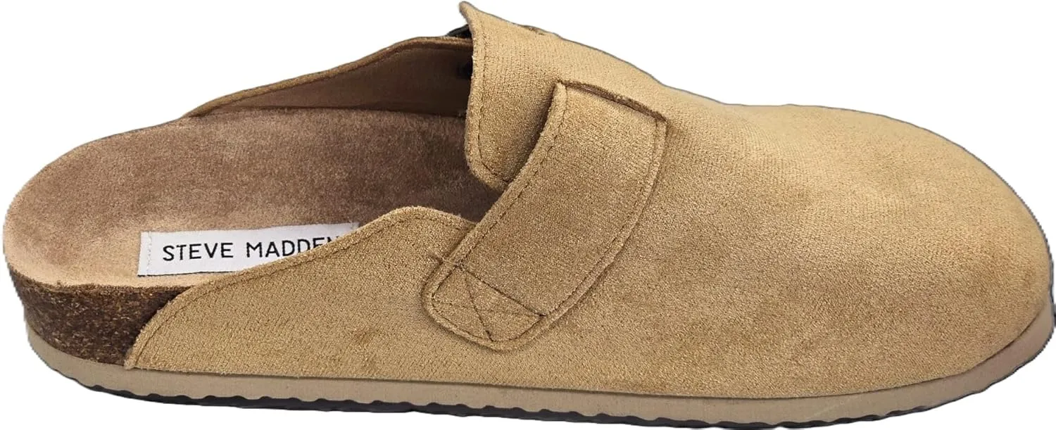 Steve Madden Paulina Tan Suede Fashion Slip On Rounded Toe Casual Slippers