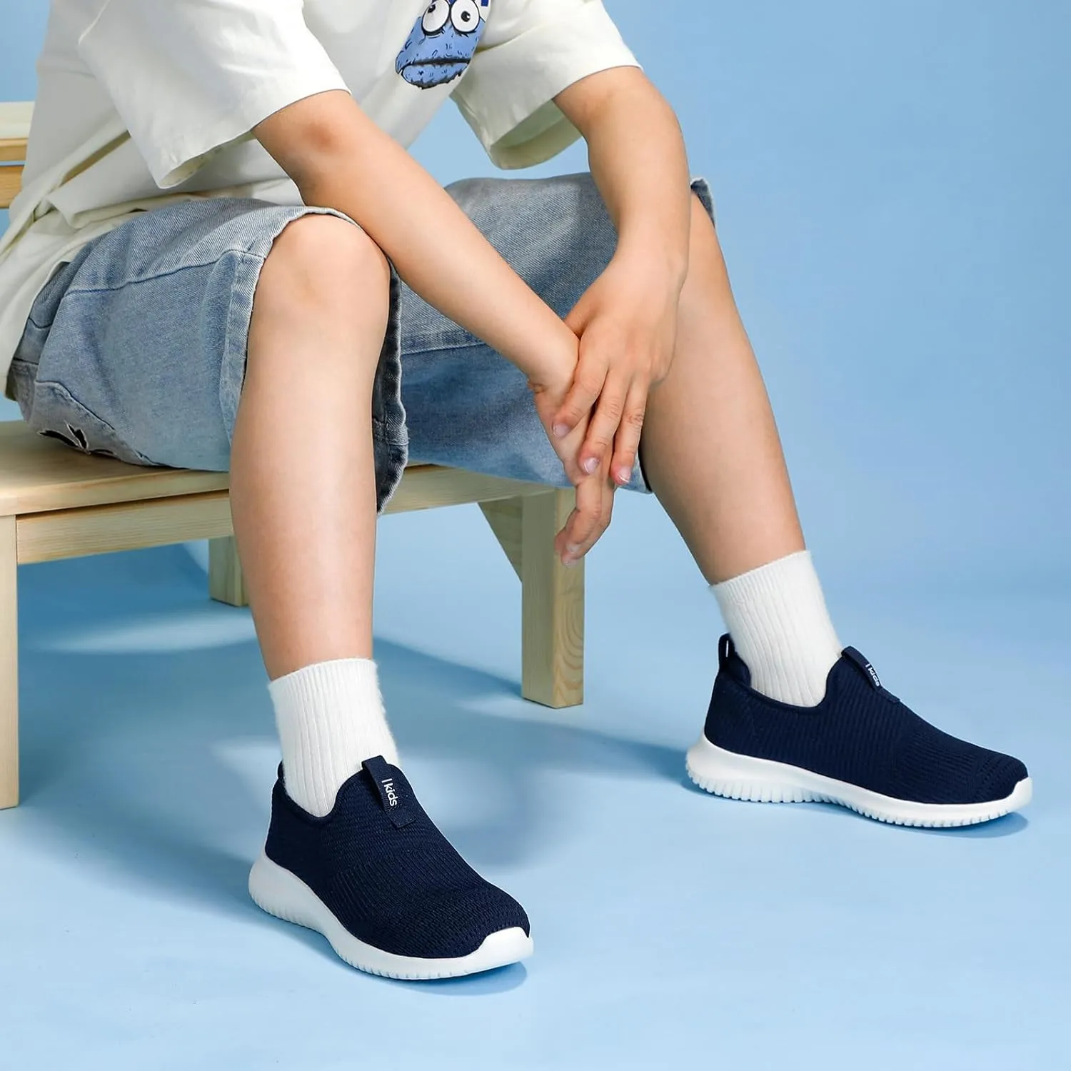 STQ Kids Shoes Girls Boys Lightweight Slip on Walking Sneakers