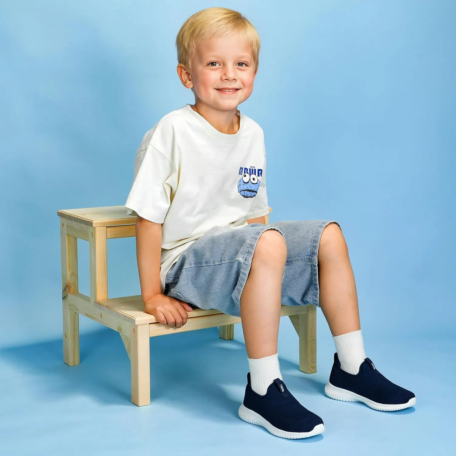 STQ Kids Shoes Girls Boys Lightweight Slip on Walking Sneakers