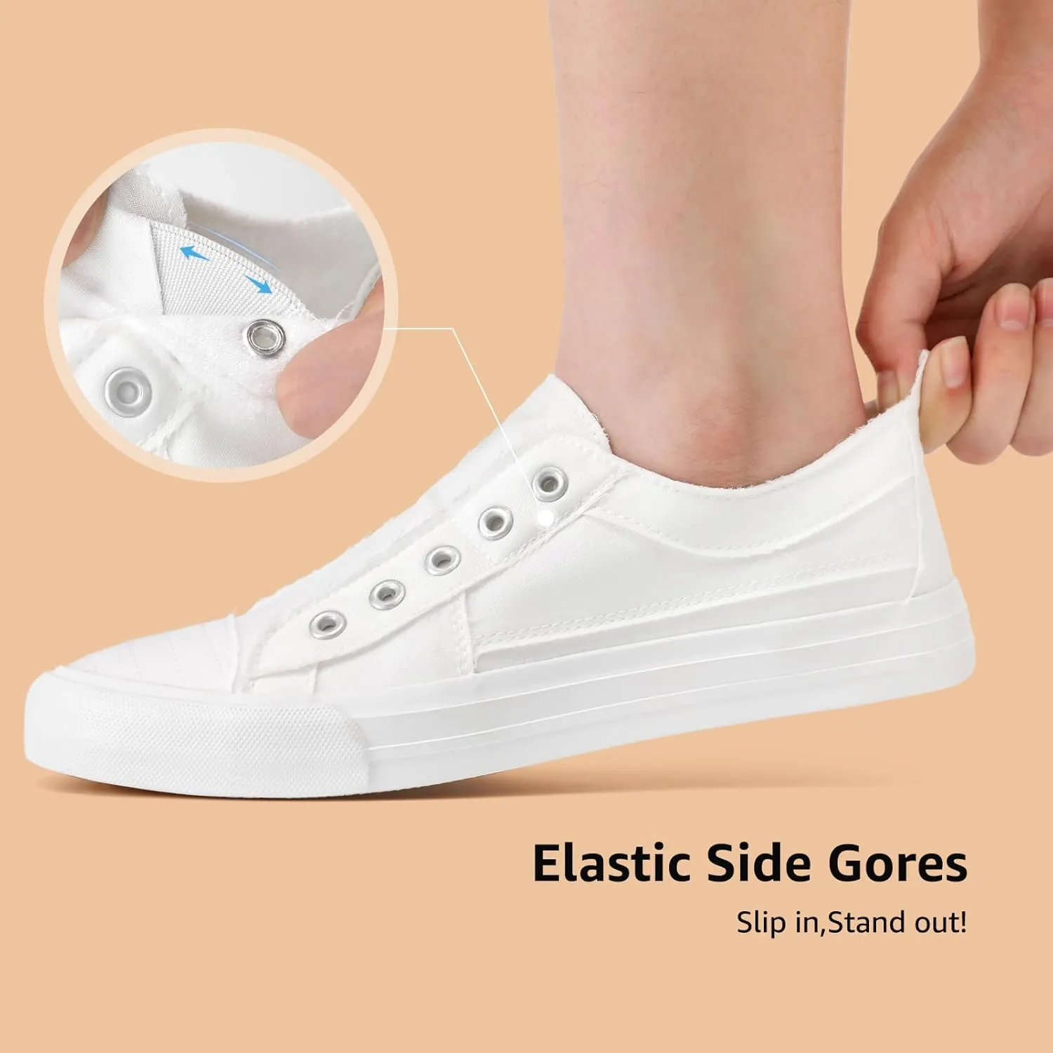 STQ Slip On Shoes Women Casual Canvas Sneakers