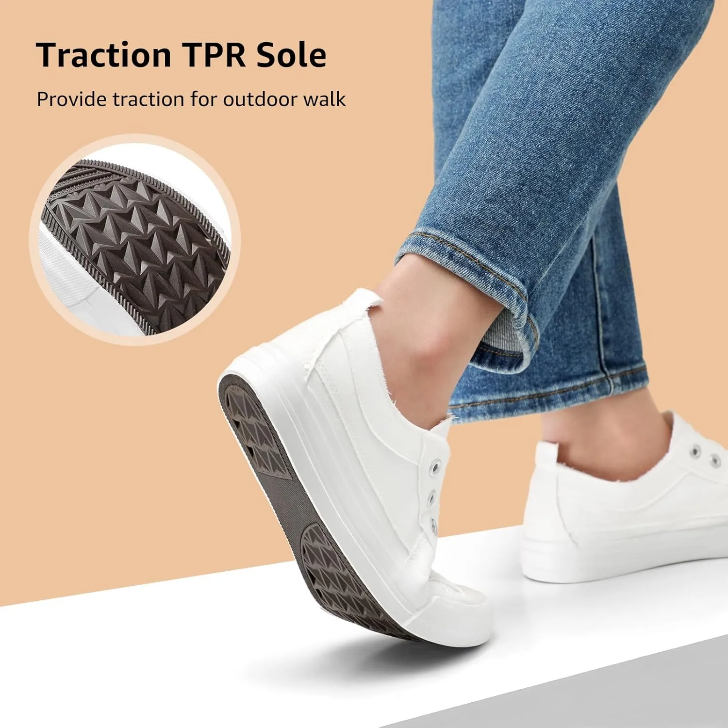 STQ Slip On Shoes Women Casual Canvas Sneakers