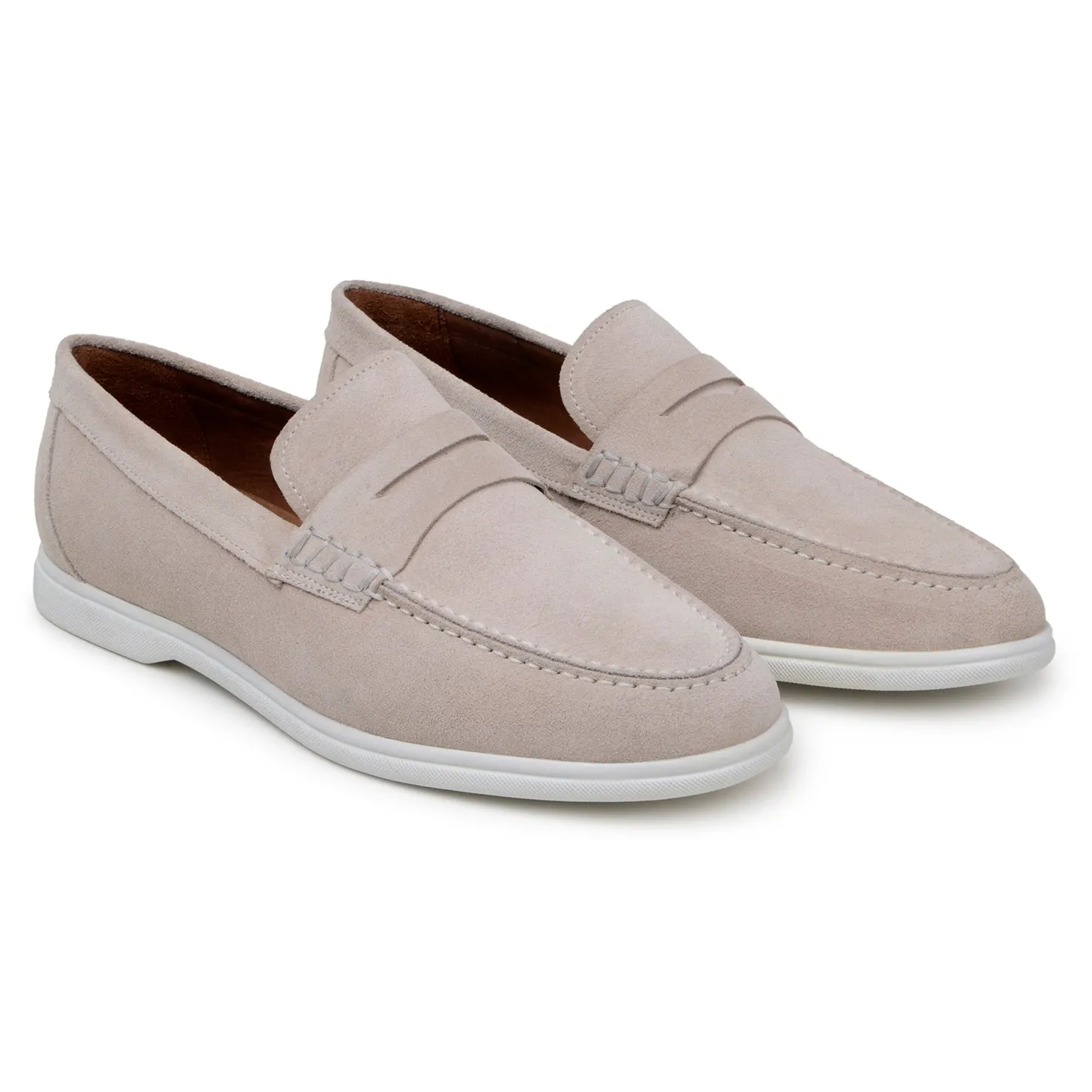 Studio Belvedere Niko Men's Shoes Suede Leather Penny Loafer (SBV1006)