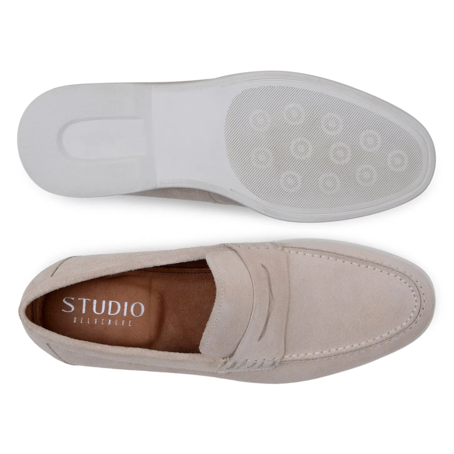 Studio Belvedere Niko Men's Shoes Suede Leather Penny Loafer (SBV1006)