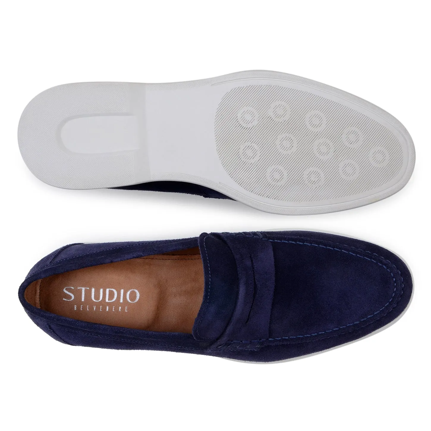 Studio Belvedere Niko Men's Shoes Suede Leather Penny Loafer (SBV1006)