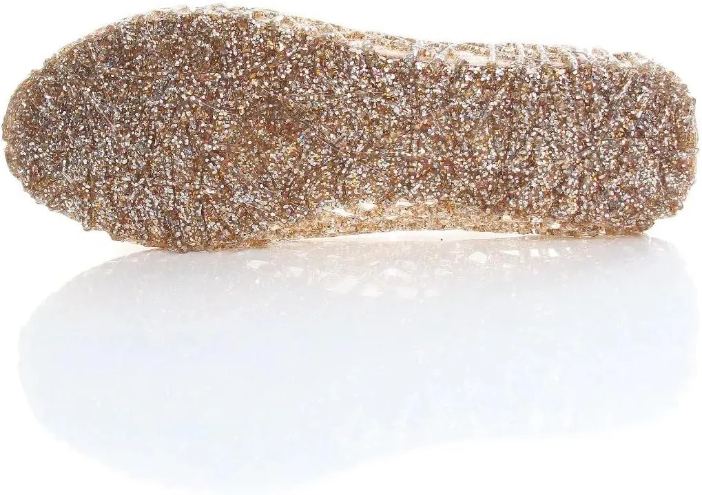 Stunner Women's Beach Jelly Shoes Slip On Crystal Summer Soft Hollow Ballet Flats