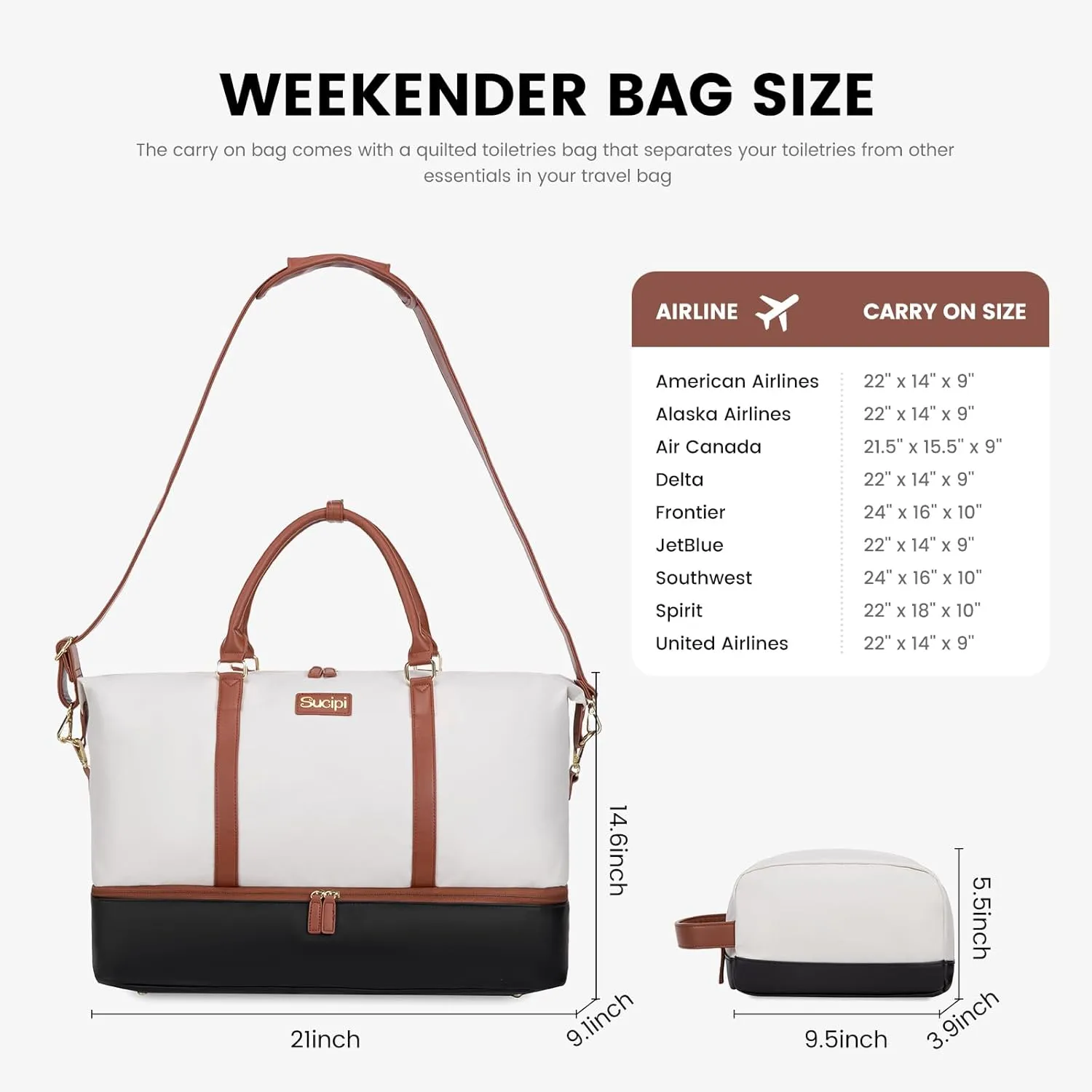 Sucipi Weekender Bags for Women Canvas Travel Duffle Bag with Shoe Compartment Overnight Bag Carry on Gym Duffel with Toiletry Bag for Traveling Weekend Hospital Bags for Labor and Delivery