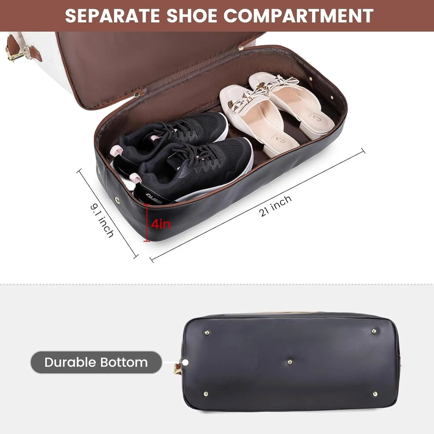 Sucipi Weekender Bags for Women Canvas Travel Duffle Bag with Shoe Compartment Overnight Bag Carry on Gym Duffel with Toiletry Bag for Traveling Weekend Hospital Bags for Labor and Delivery