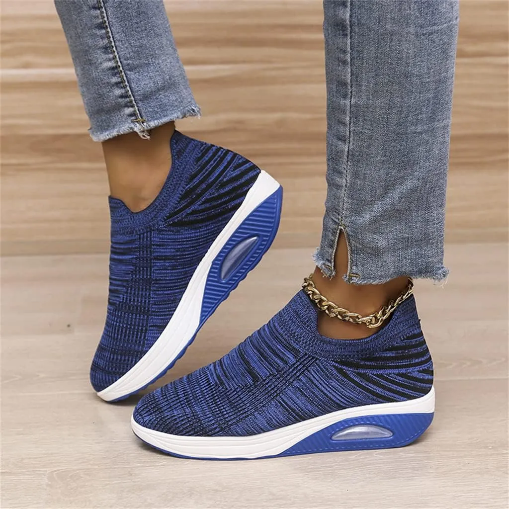 Super Soft Women's Walking Shoes, Mesh Slip On Air Cushion Lady Girls Modern Easy Shoes