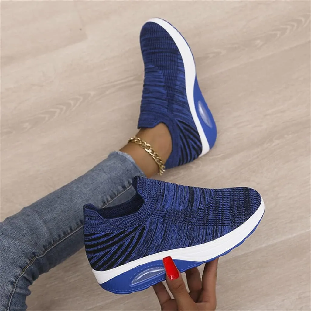 Super Soft Women's Walking Shoes, Mesh Slip On Air Cushion Lady Girls Modern Easy Shoes