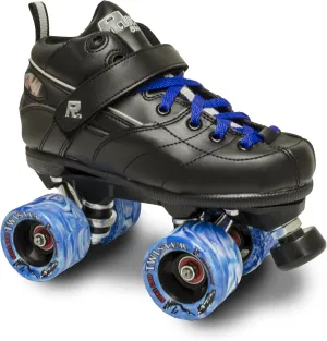 Sure-Grip Rock GT50 Twister Roller Skates with Blue Twister Wheels and Blue Lace