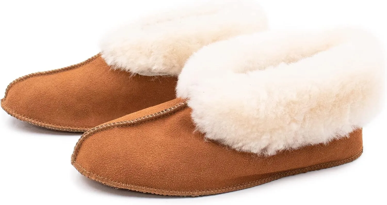 surell Shearling Lamb Soft Sole Slippers - Tan