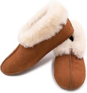 surell Shearling Lamb Soft Sole Slippers - Tan