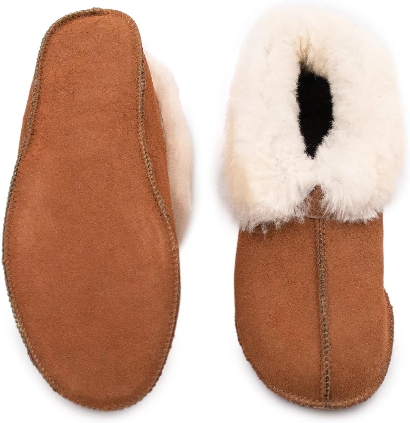 surell Shearling Lamb Soft Sole Slippers - Tan