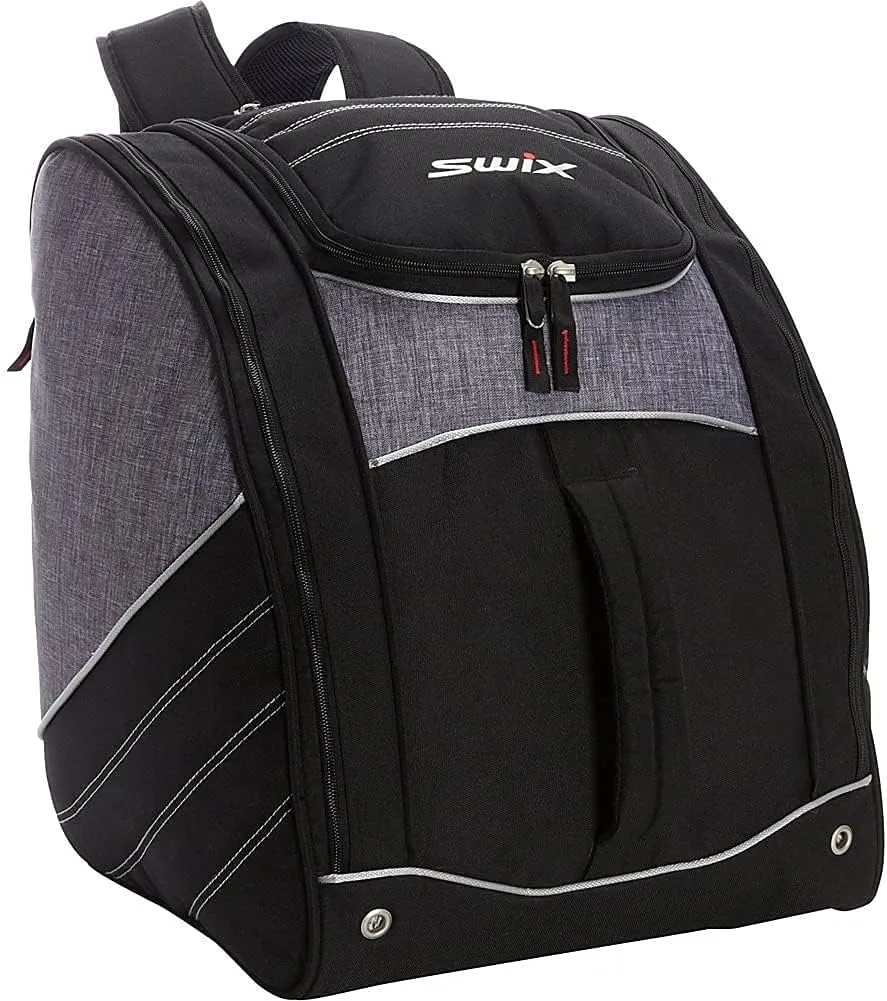 Swix Road Trip Tri Pack - Backpack Ski Boot Bag - Perfect for Ski or Snowboard Boots, Black/Charcoal, One Size (RT165)