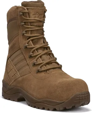 Tactical Research Guardian TR536 CT 8 Inch Hot Weather Lightweight Composite Toe Combat Boots for Men - AR 670-1/AFI 36-2903 Coyote Brown Leather and Nylon with 100% Rubber Outsole