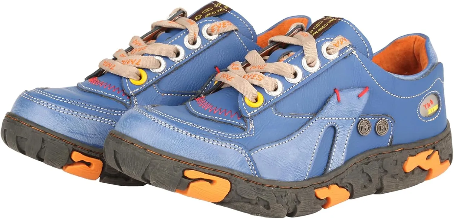 TMA EYES Women's Leather Soft Sole Non-Slip lace-up Walking Shoes