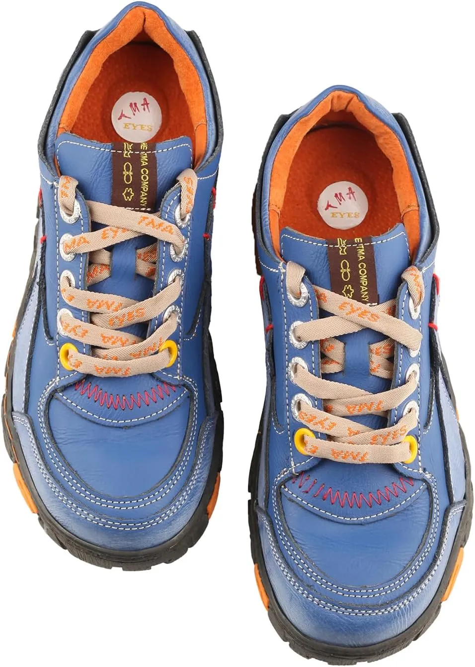 TMA EYES Women's Leather Soft Sole Non-Slip lace-up Walking Shoes