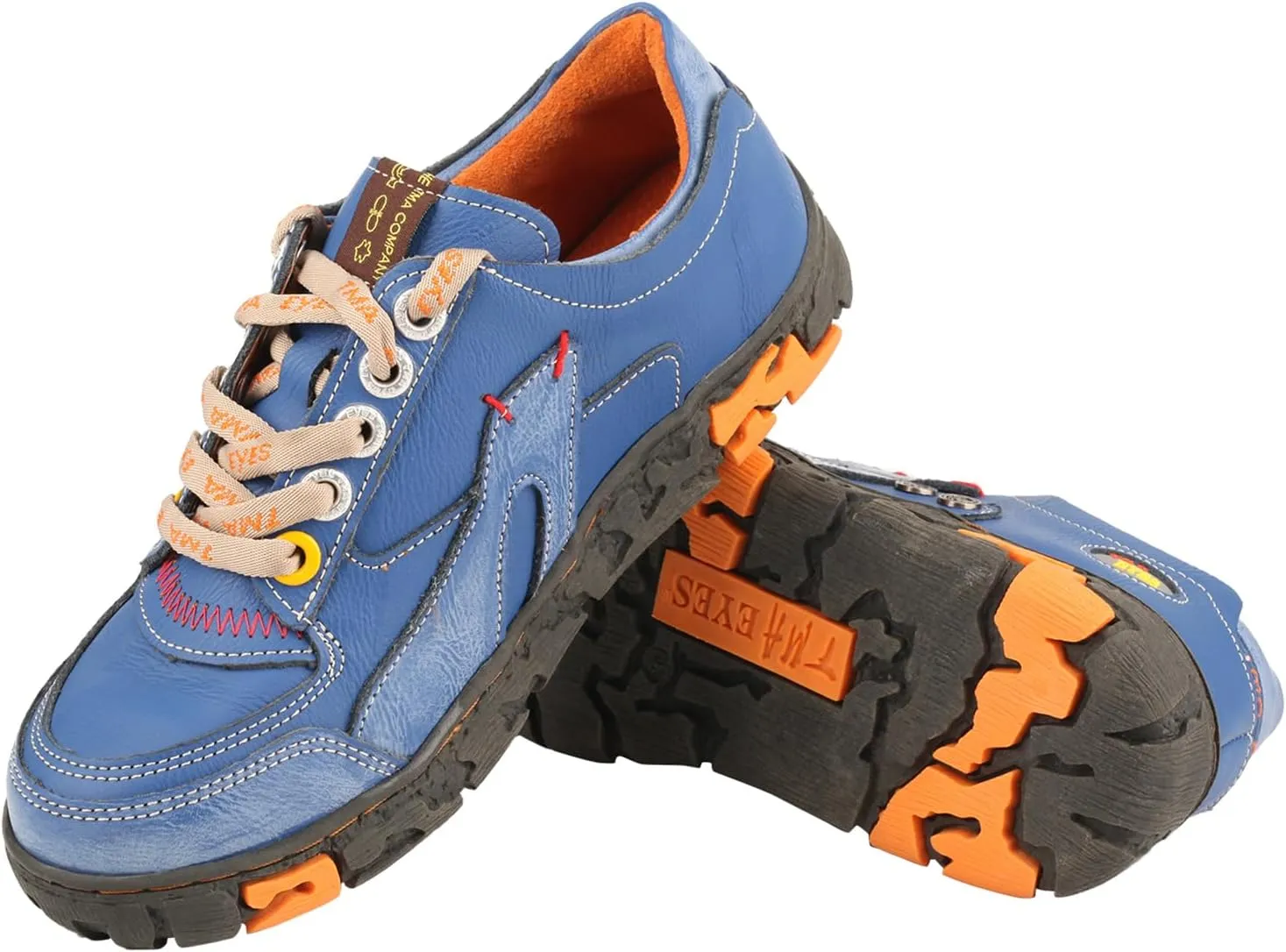 TMA EYES Women's Leather Soft Sole Non-Slip lace-up Walking Shoes