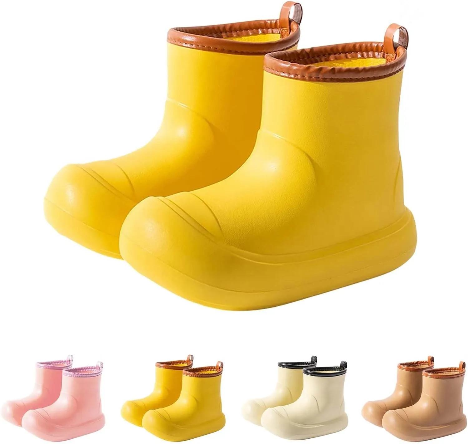 Toddler Baby Rain Boots Easy-on Soft Sole Anti Slip Lightweight Water-proof Garden Shoes Outer Snow Boots Toddler Girl